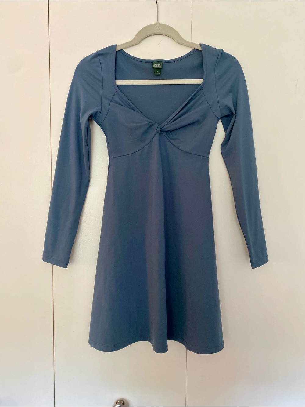 Wild Fable Long-Sleeve Twist-Front Blue Babydoll Dress, women’s small
